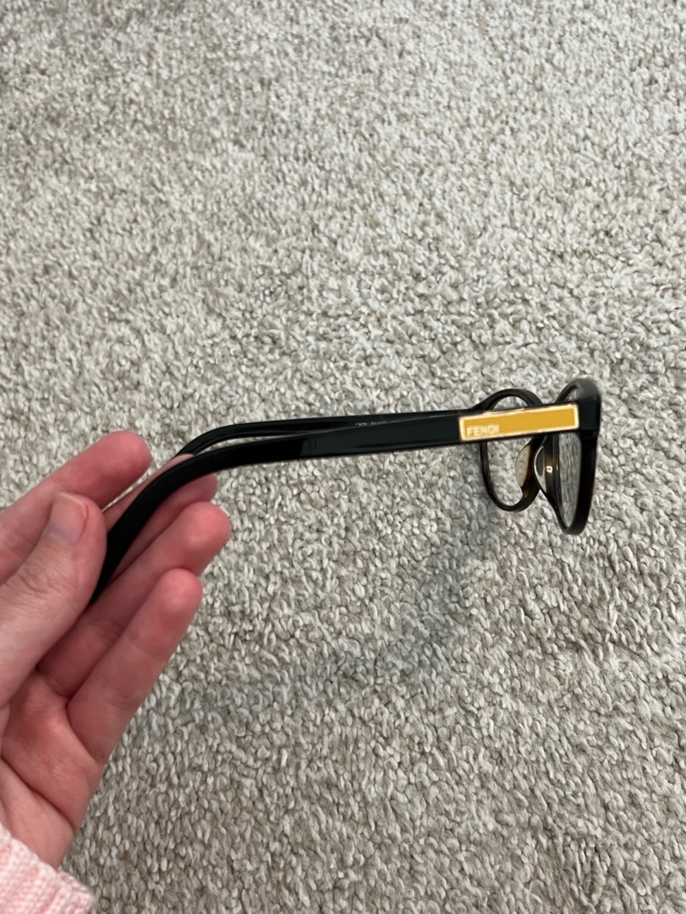 Fendi Black Frames with Yellow Temple Plaque